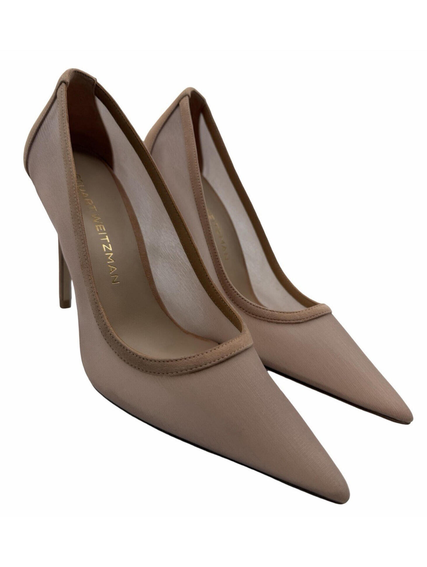 Stuart Weitzman 100mm Mesh Pump Heels Nude Ginger Size Us 8 B